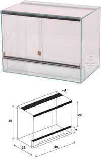 Terrarium  szklane z drzwiczkami 40x25x30