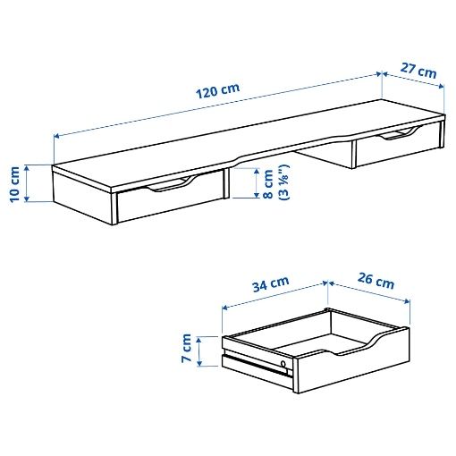 Suporte de monitor com gavetas