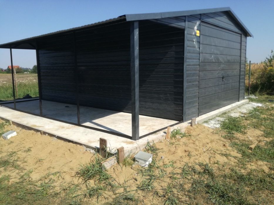 Blaszak, garaż blaszany, garaże z wiatą 4x5 +wiata  ROZMIARY- PROMOCJA