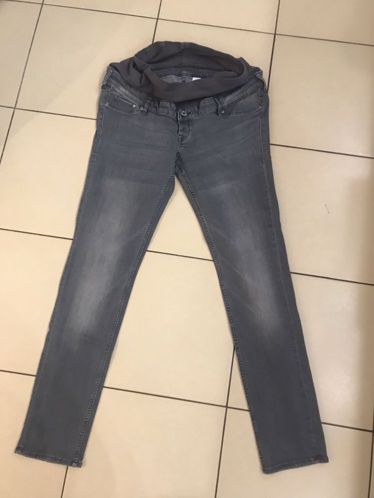 H&M spodnie ciążowe szare rurki jeans r. XL/XXL