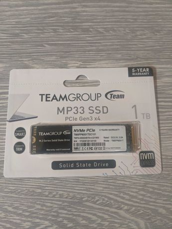 Новий 1 TB SSD M.2 накопичувач TEAM MP33 NVMe 1.3 3D(TM8FP6001T0C101)