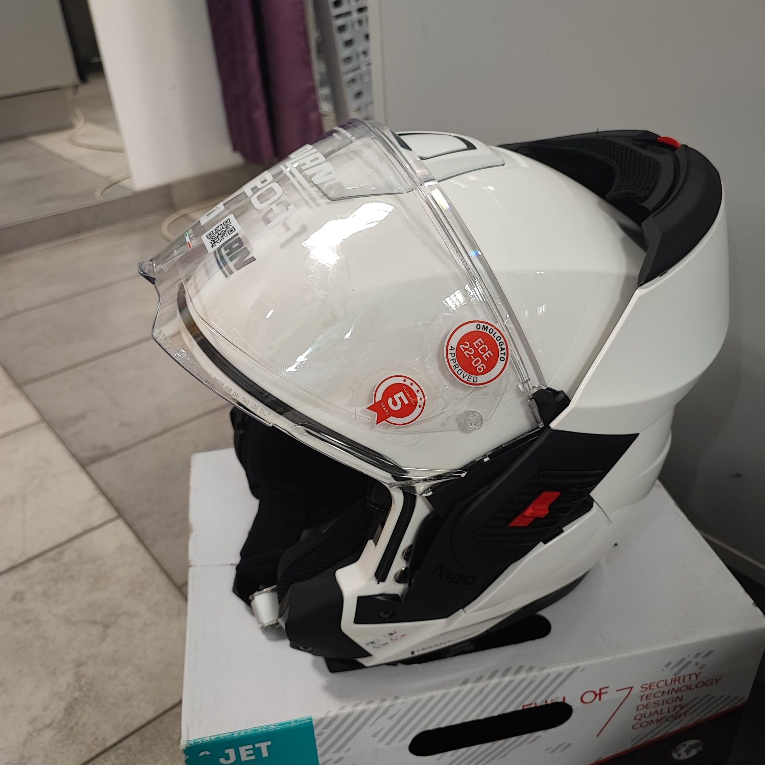 Kask szczękowy flip-back NOLAN N120-1 CLASSIC N-COM 5 biały
