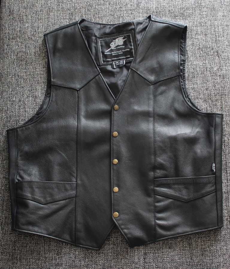 Жилетка шкіряна мото JTS Plain Leather Waistcoat Оригінал XXL