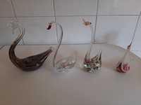 Conjunto de 4 Cisnes Vidro Murano