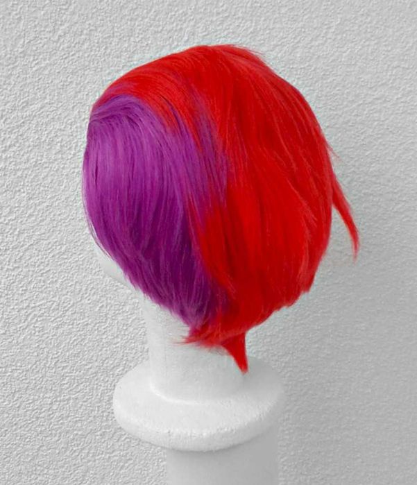Rock Nanbaka Fioletowa różowa krótka peruka z irokezem cosplay wig