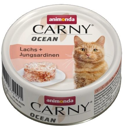 Lekkostrawna karma bez zbóż dla kotów - Animonda Łosoś i Sardynki 80g