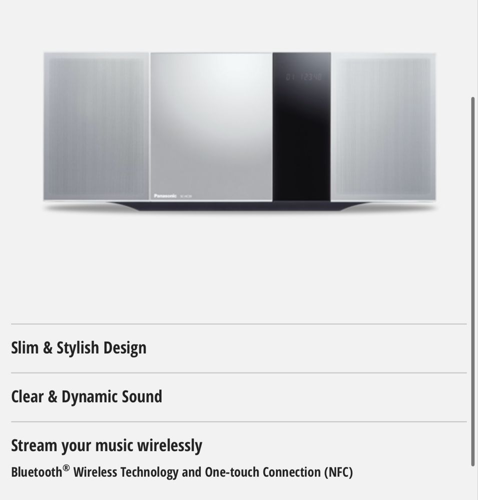 Чудовый Музичний  Bluetooth центр Panasonic SC-HC39