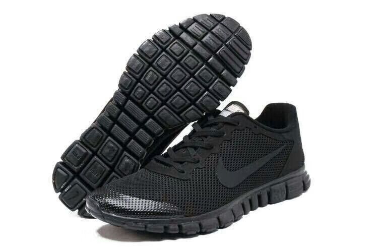 Кроссовки мужские летние НАЙК ФРИ 3 (NIKE FREE) чёрный сетка