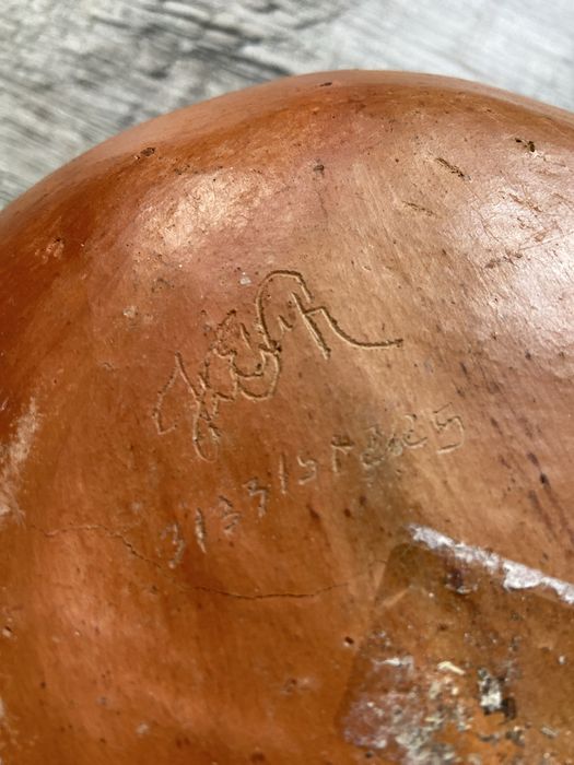 Ceramiczna etno ikebana , sygnowana z numerem