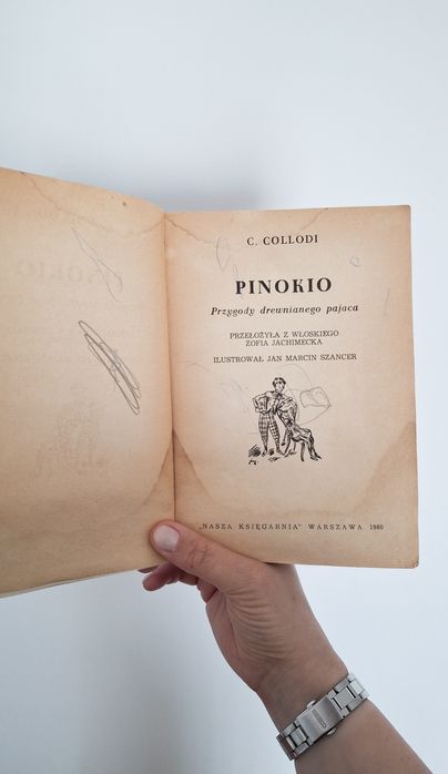 Pinokio C Collodi Nasza Księgarnia rok 1980 Warszawa unikat klasyk.

S