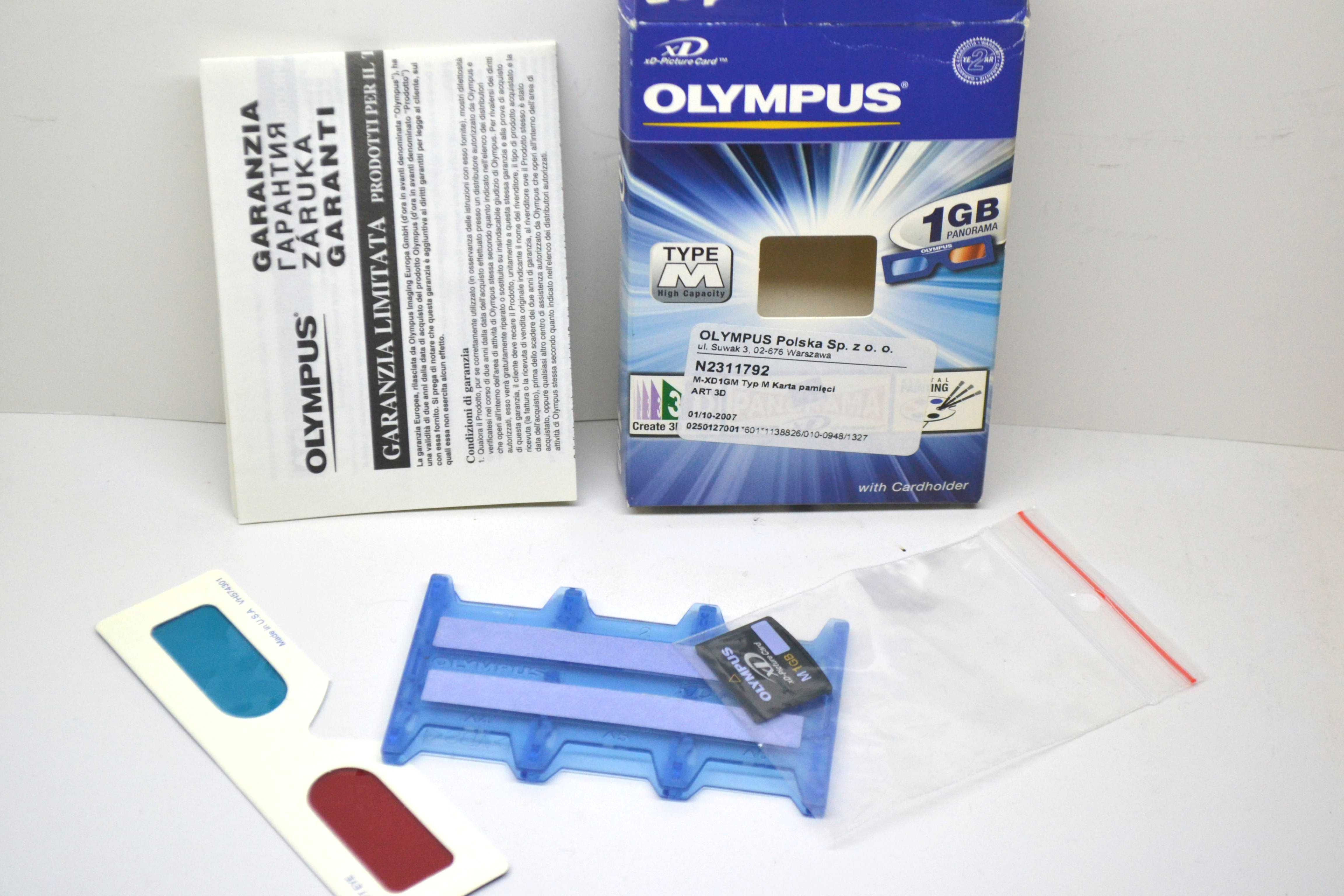 karta pamięci xD OLYMPUS 1GB M fabryczne pudełko etui xD-Picture Card