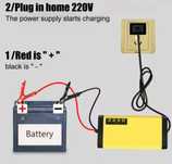 Carregador de bateria de carro 12v 2a,