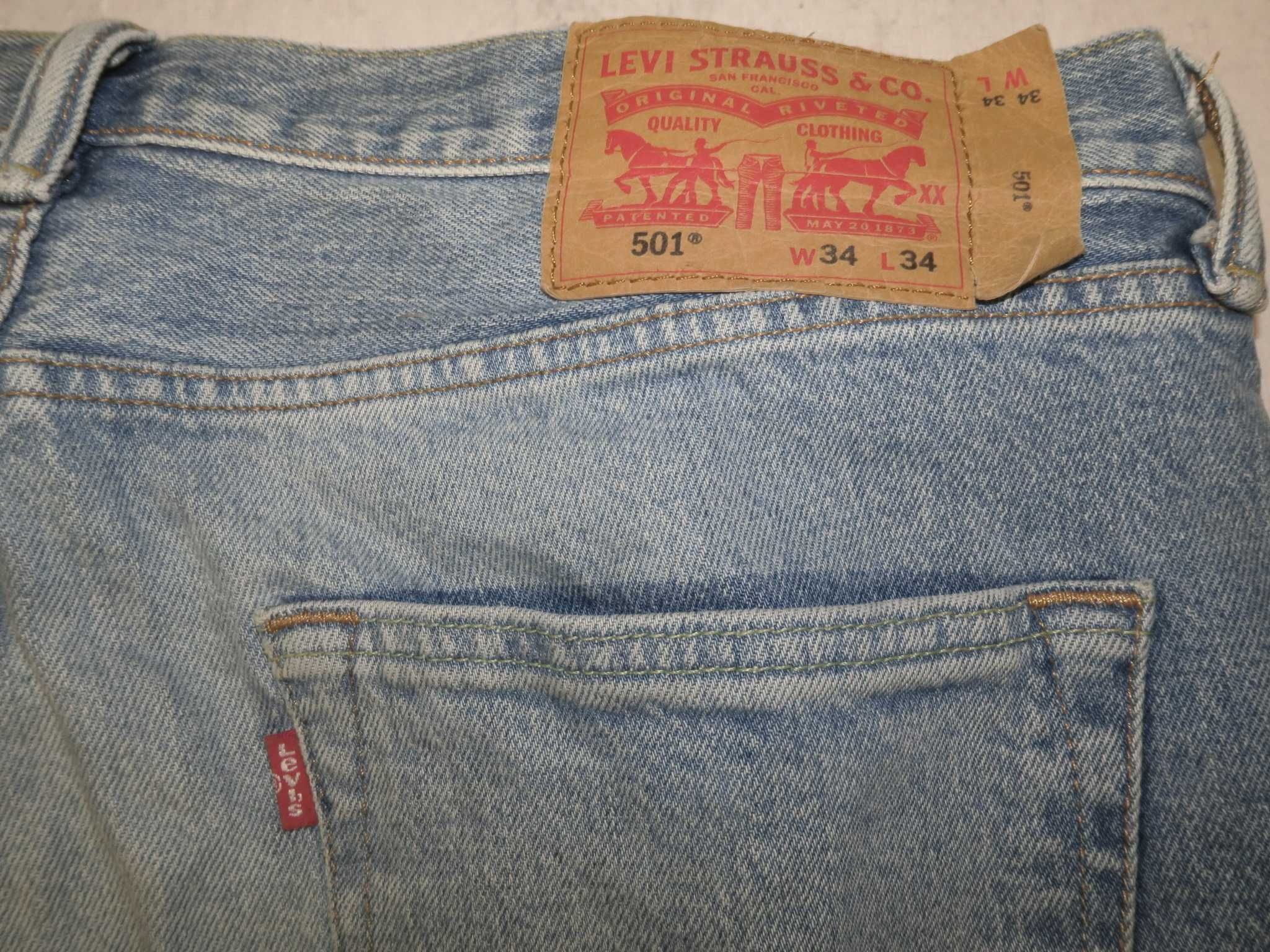 Levi's 501 jeansy 34/34 spodnie super kolor