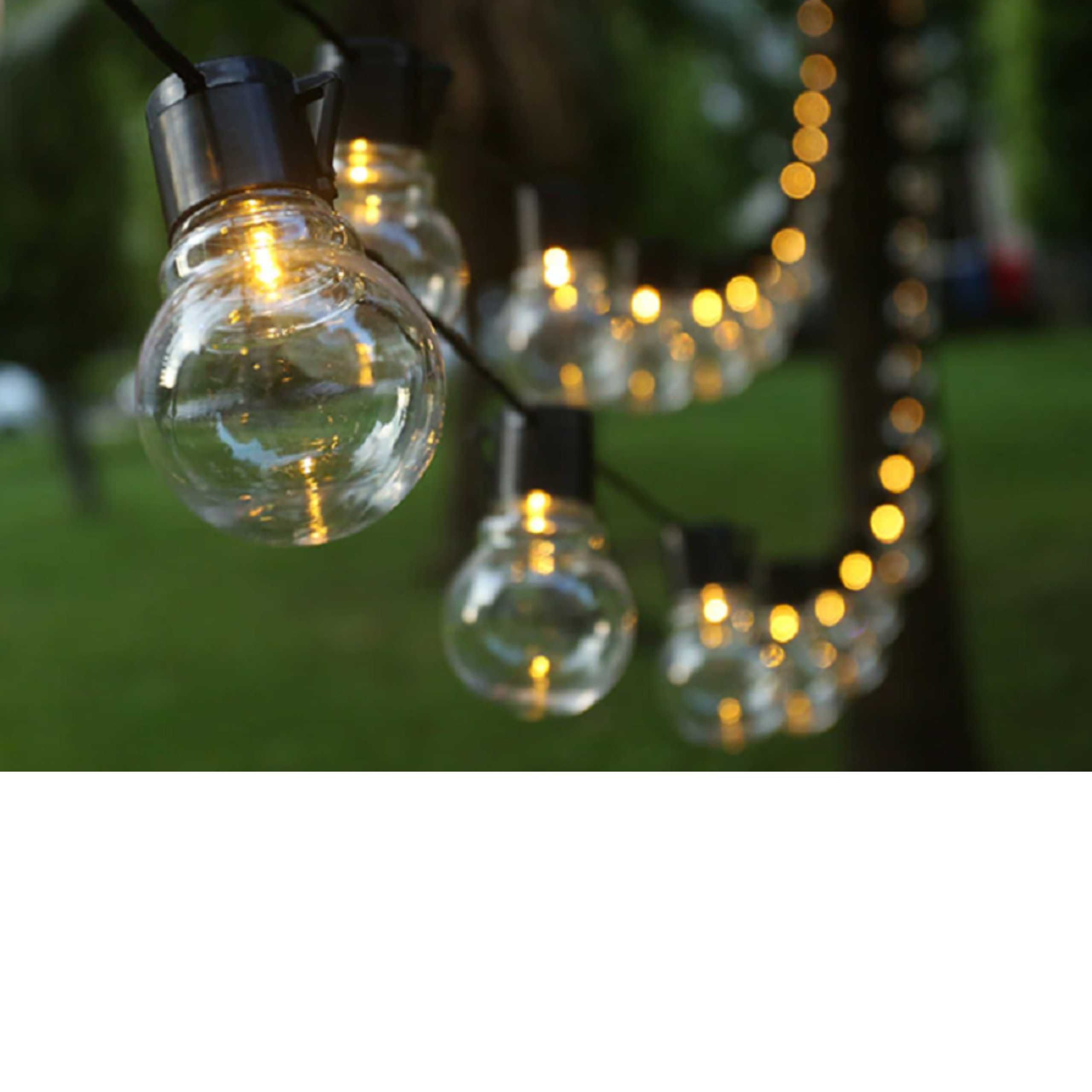 Lampki Solarne LED GIRLANDA Ogrodowa Świetlna 20x ŻARÓWKA Kulki Taras