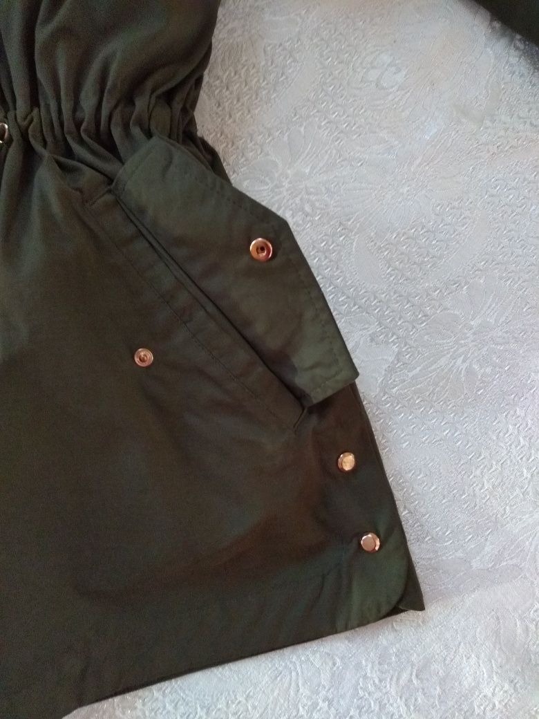 Zara kurtka parka 2w1 khaki rozm.XS