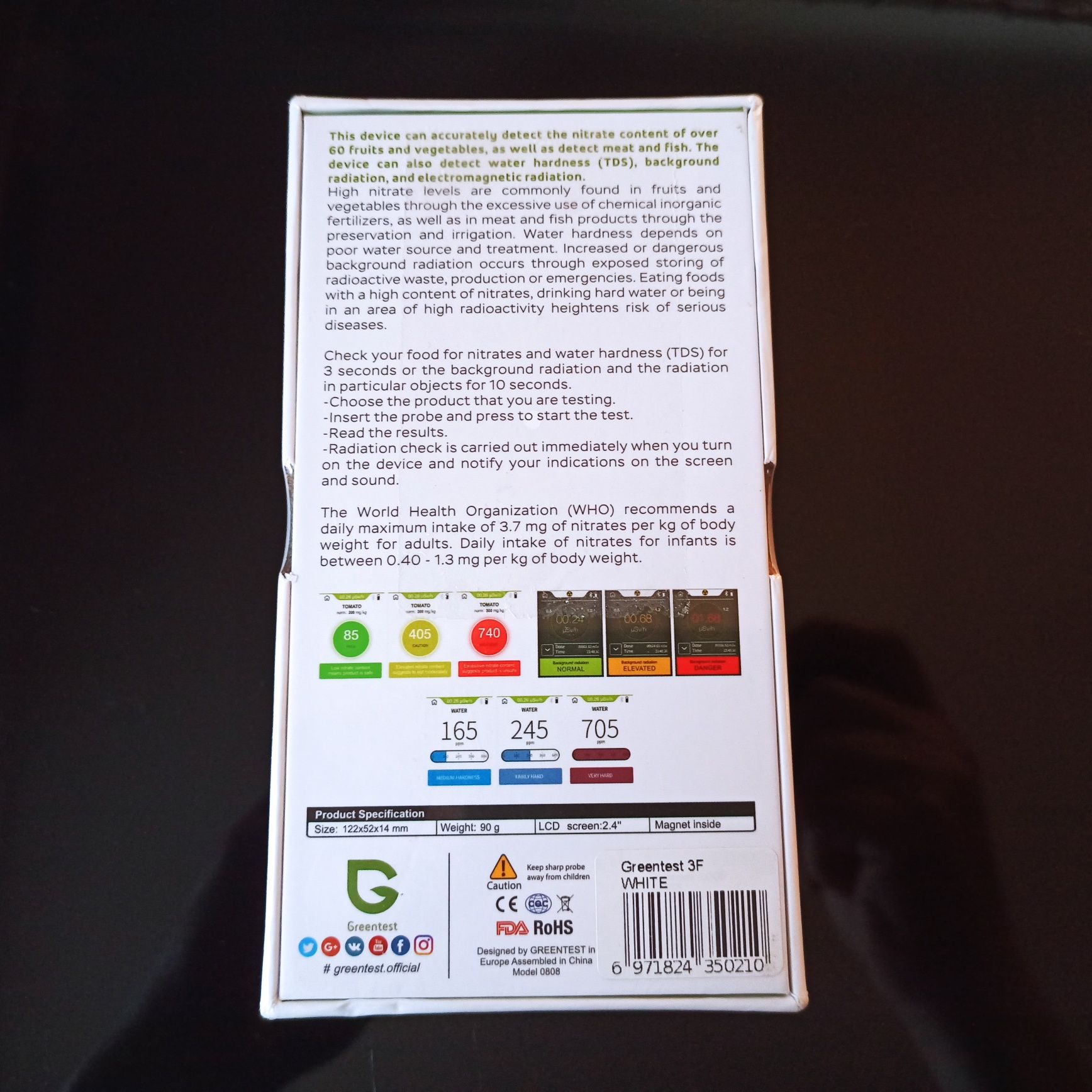 Elektroniczny miernik testy żywności.