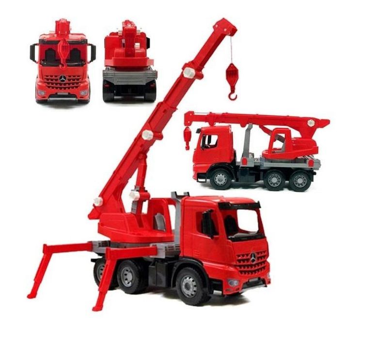 Dźwig Gigant Mercedes Arocs czerwony pudełko,405x722 mm