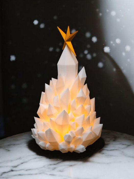 Lodowy Blask Świąt! Lampa Stołowa "Crystal Tree" - Kryształowa Choinka