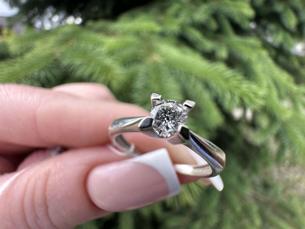 Золота каблучка з діамантом,бриллиантом кольцо,3,7 мм, 16,2 роз 0,18ct