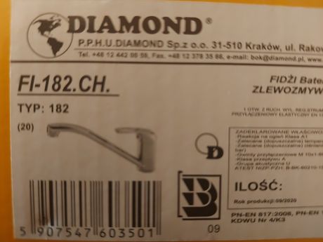 Bateria zlewozmywakowa DIAMOND