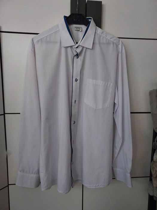 Koszula męska z długim rękawem biała XL 43-44 Slim