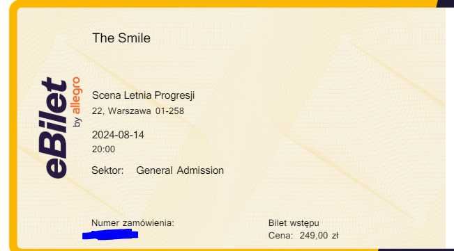 THE SMILE  bilety koncert 14.08.2024 -  Warszawa