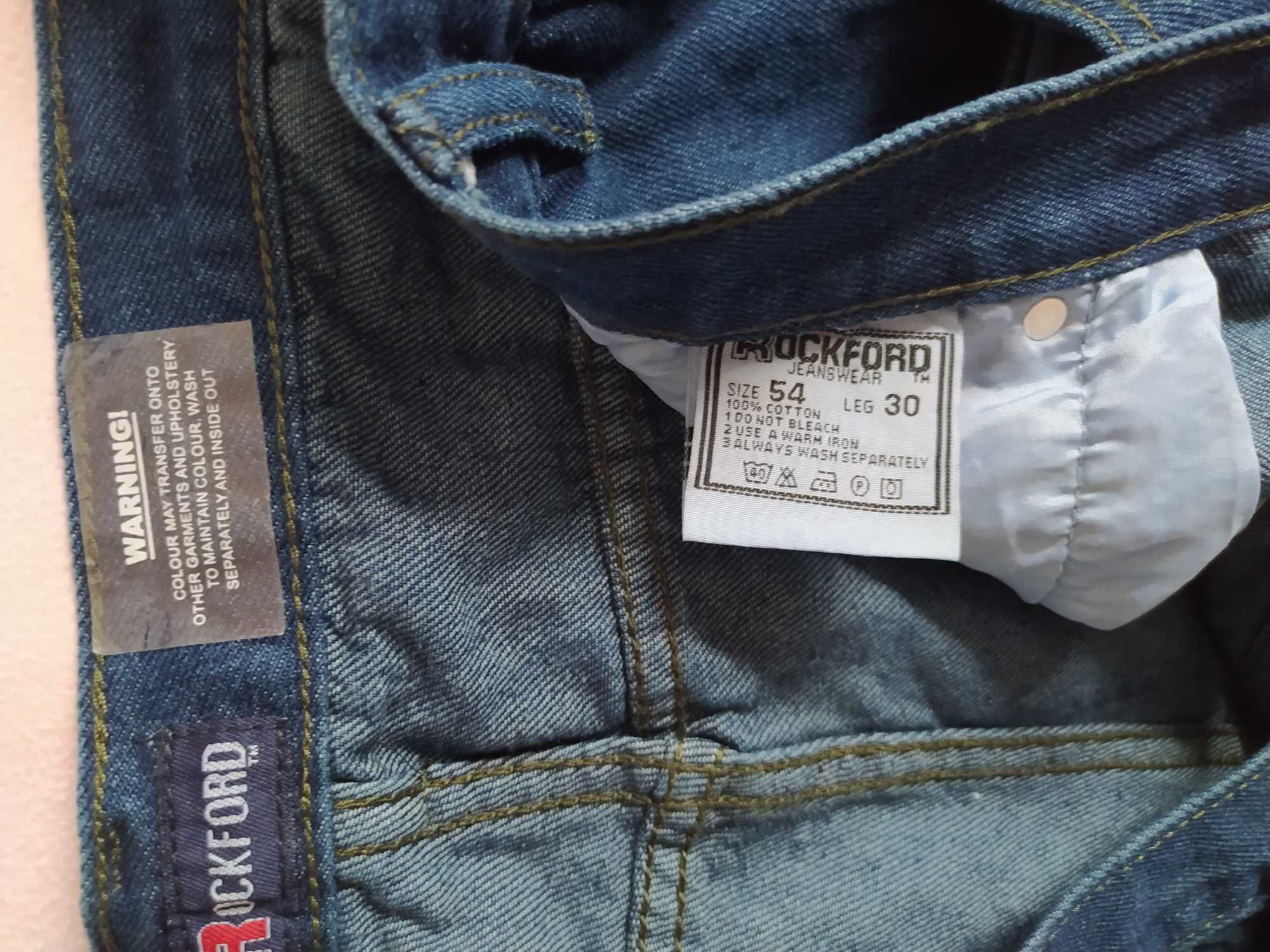 Jeansy Rockford comfort fit spodnie jeansowe męskie duże W54 L30