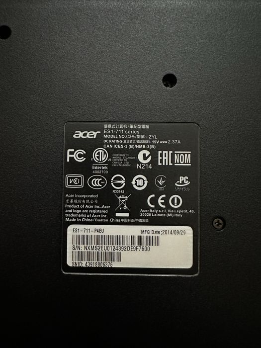 Ноутбук Acer ES1-711