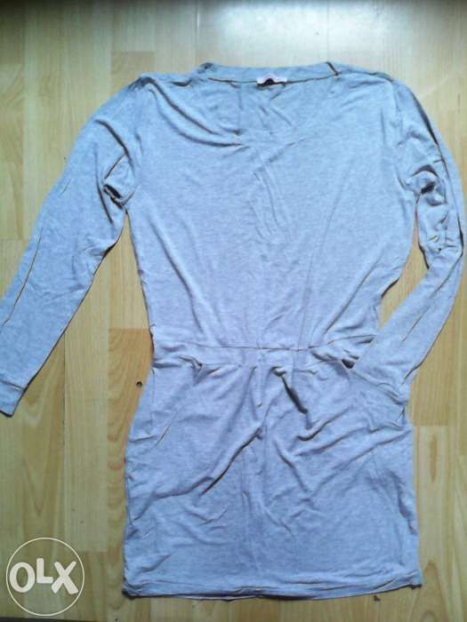 Szara wygodna sukienka bawełniana L 22zł