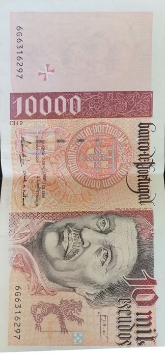 Nota 10000 escudos chapa 2- 12 Fevereiro de 1998 - Infante D. Henrique