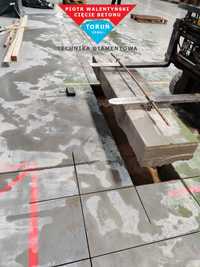 Cięcie posadzki ścian stropów fundamentów z betonu żelbetu