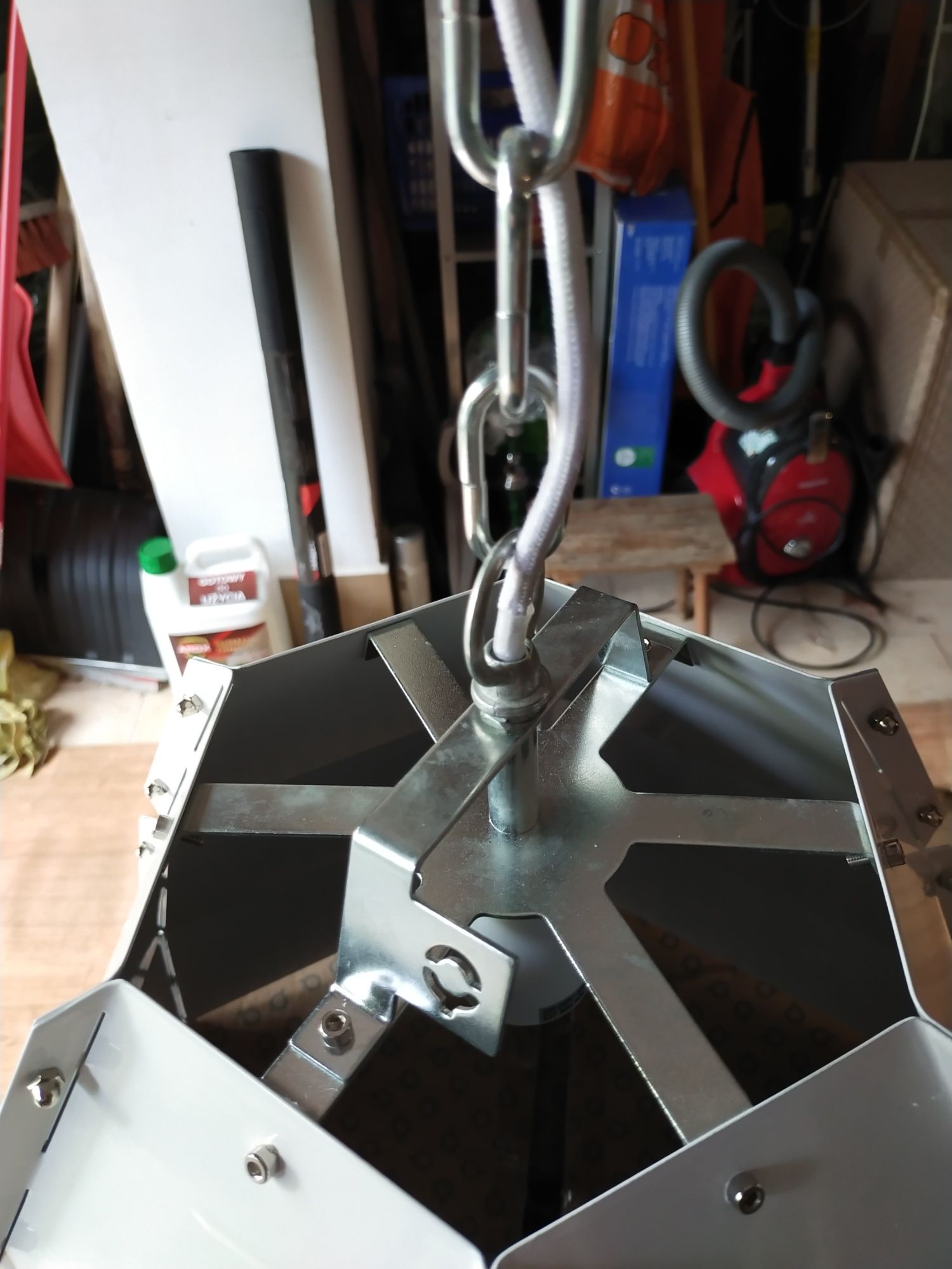 Lampa wisząca metalowa duza  biała loft
