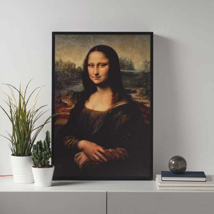 Quadro da Mona Lisa da coleção Markerad Ikea x Virgil Abloh como novo