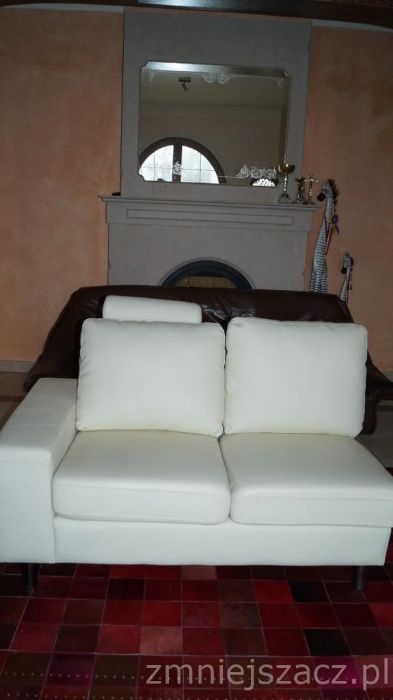 Sofa skóra kolor ecru - modułowy wyprzedaż ekspozycji