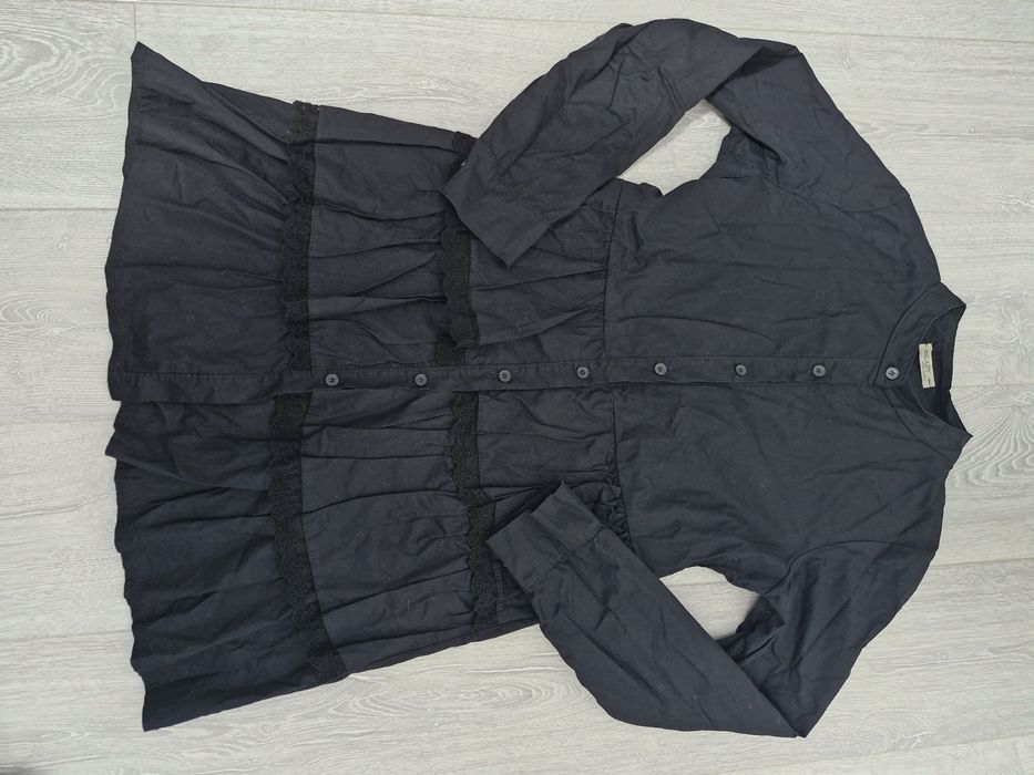 MiLady sukienka koszulowa z falbankami w kolorze czarnym rozmiar S/M