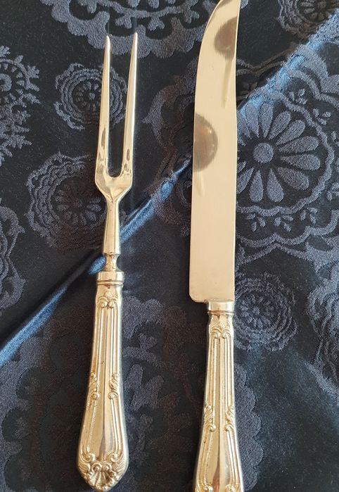 Talher para Trinchar Carne banhado a prata