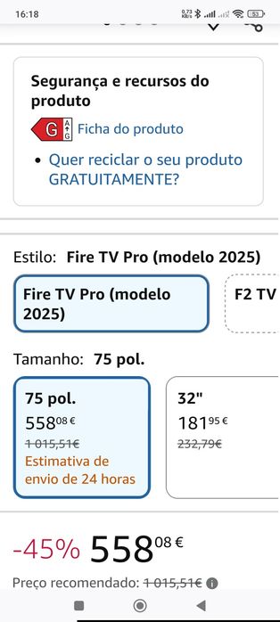 TV OLED 75 polegadas 4k