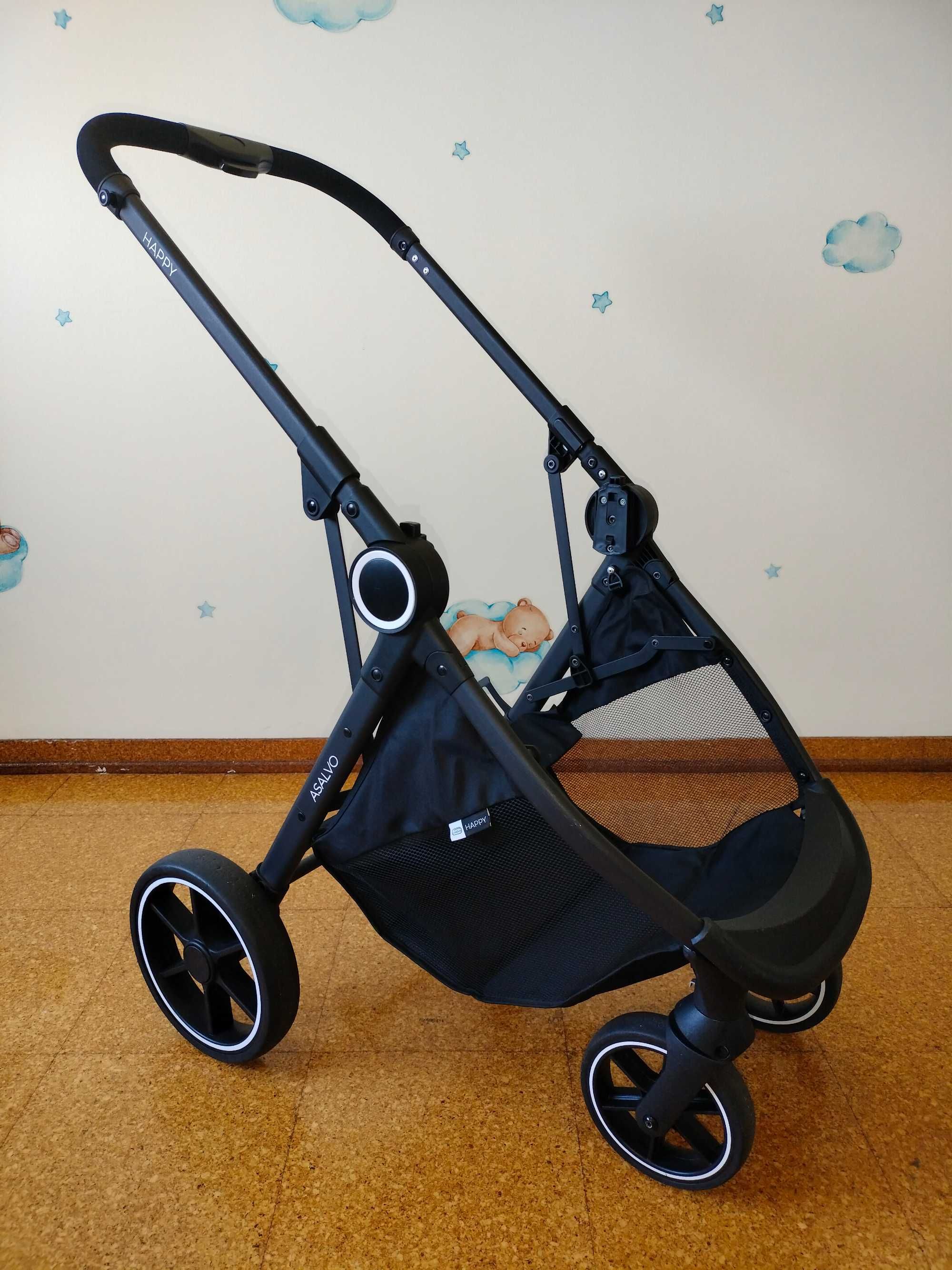 Carrinho de Bebé 3 em 1 Asalvo Happy Black
