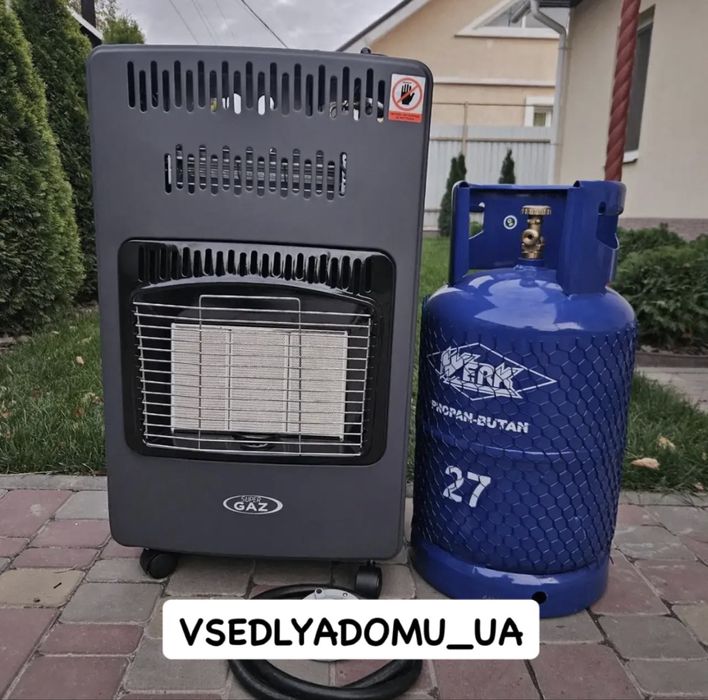 Газовий інфрачервоний обігрівач + балон 27 л, з редуктором та шлангом.