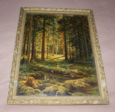 Репродукция с картины-Хвойный лес. Солнечный день, 1895, Шишкин И.