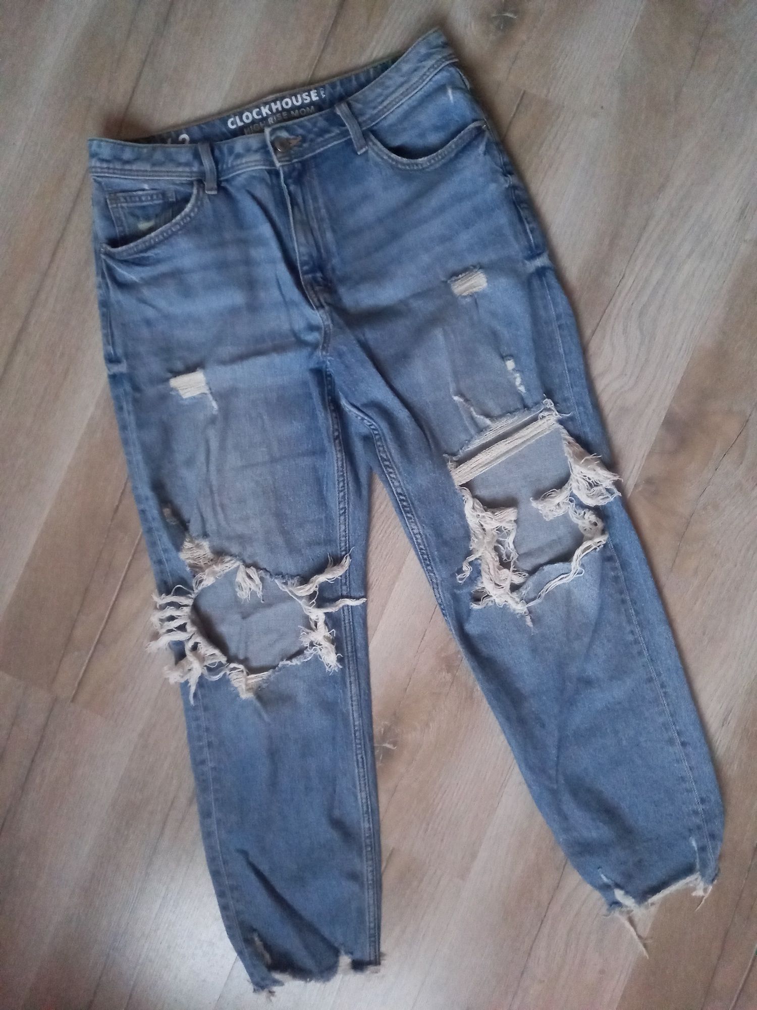 Spodnie jeans z rozdarciami roz 42 XL C&A ClockHouse