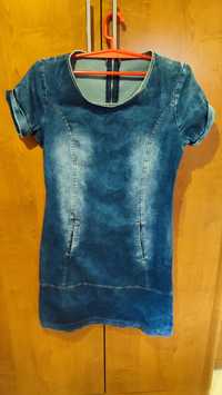 Tunika sukienka imitacja jeans
Długość 94 cm
Szerokość pod pachami 48