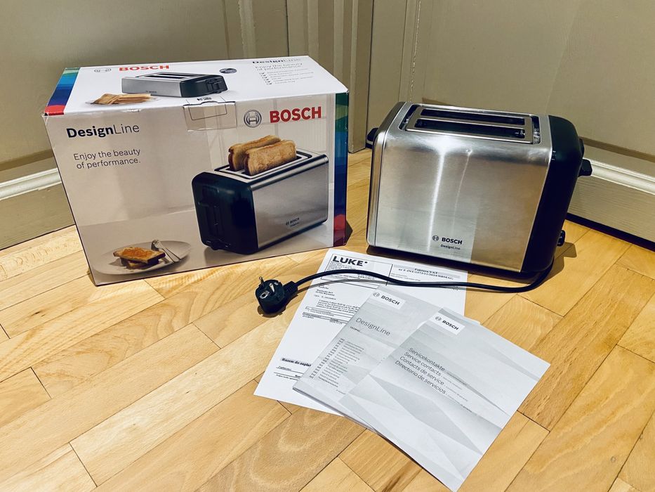 Toster Bosch TAT3P420 czarny 970 W opiekacz DesignLine stal