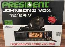 NOWE! CB Radio President Johnson II ASC VOX AM/FM 12V 24V - FAKTURA