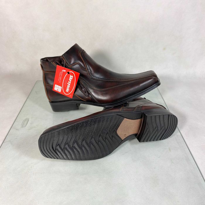 Półbuty Sztyblety Trzewiki Botki Męskie Wizytowe Skórzane Zimowe