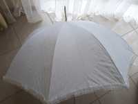 parasolka na chrzest ślubna biała ze złotymi elementami LauraBiagiotti