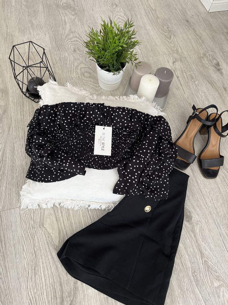 Elegancka czarna bluzka typu hiszpanka - In the style rozmiar 38