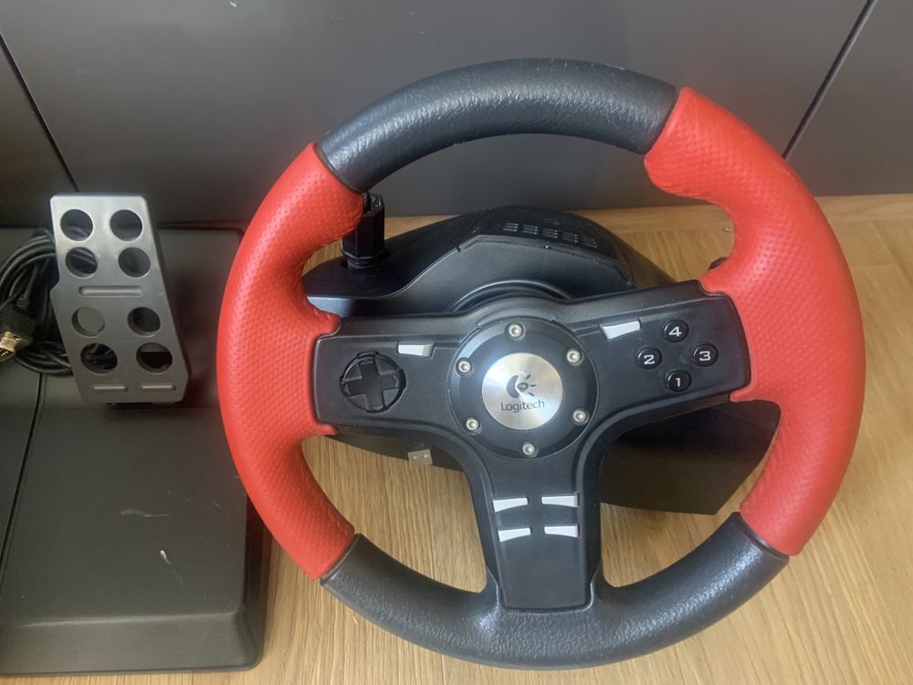 Игровий руль Logitech Force EX  (thrustmaster) PC/PS відео, тести