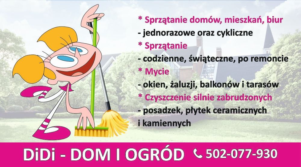 Mycie okien, sprzątanie mieszkań i domów