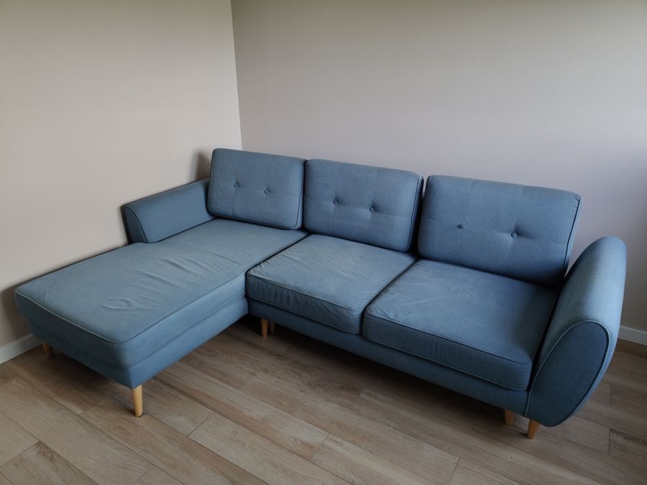 Kanapa narożna z funkcją spania i pojemnikiem na pościel